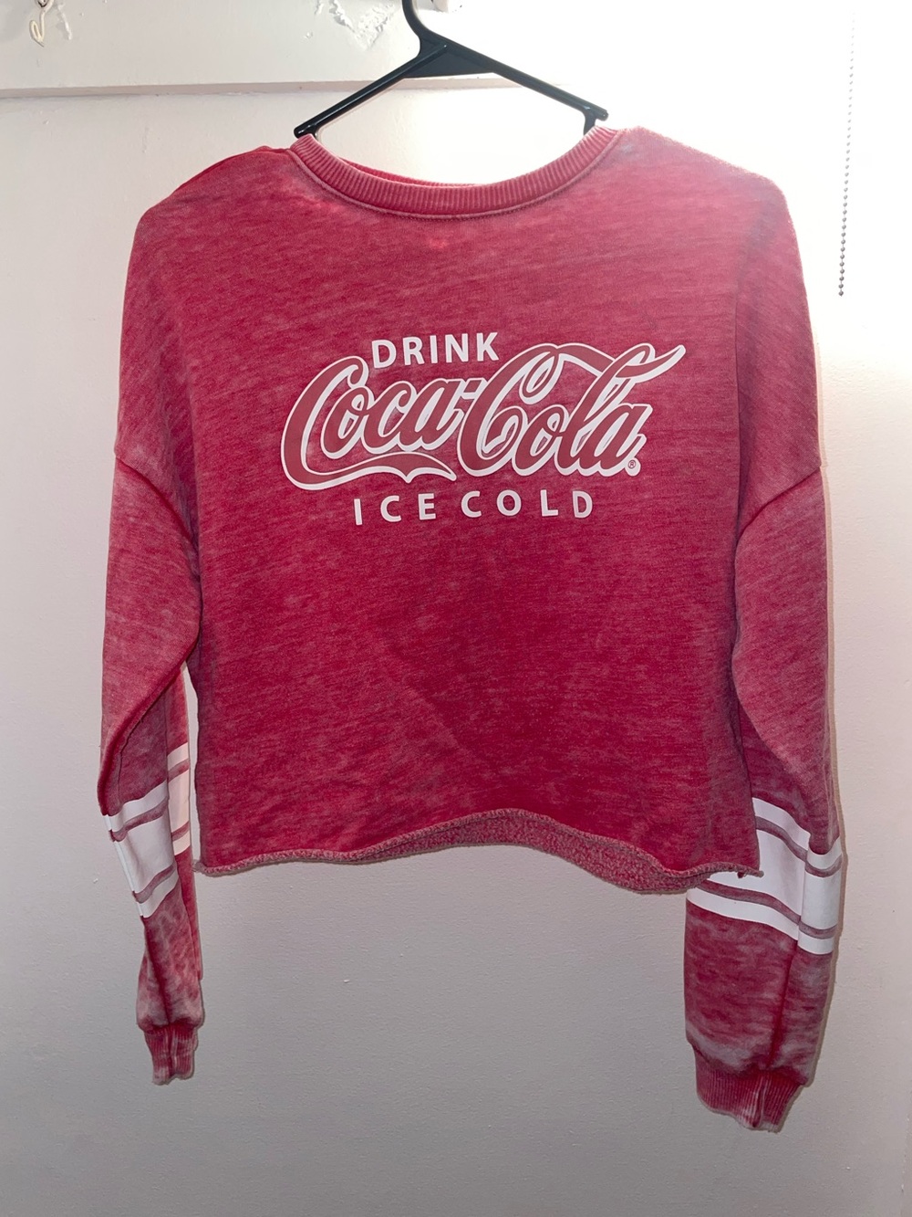 Coca Cola Vintage-Style Red Pullover Sweatshirt with White Logo